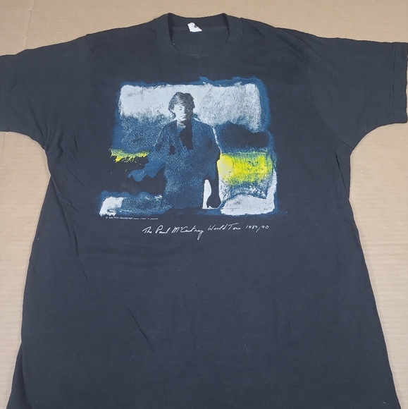 Fruit of the Loom Other - Vtg 80s Paul McCartney 1989‎ -90 World Tour T-Shirt Black Sz Xl Single Stitch